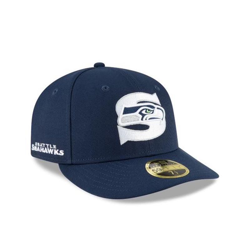 NFL Seattle Seahawks Logo Mix Low Profile 59Fifty Fitted (ZAH9984) - Blue New Era Caps